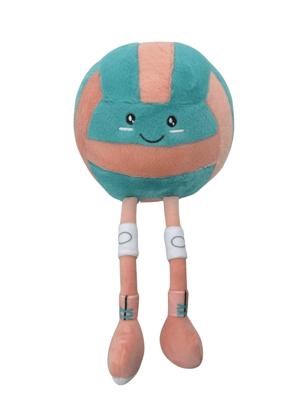 Volleyball Plushie – Teal and Coral Soft Stuffed Gift